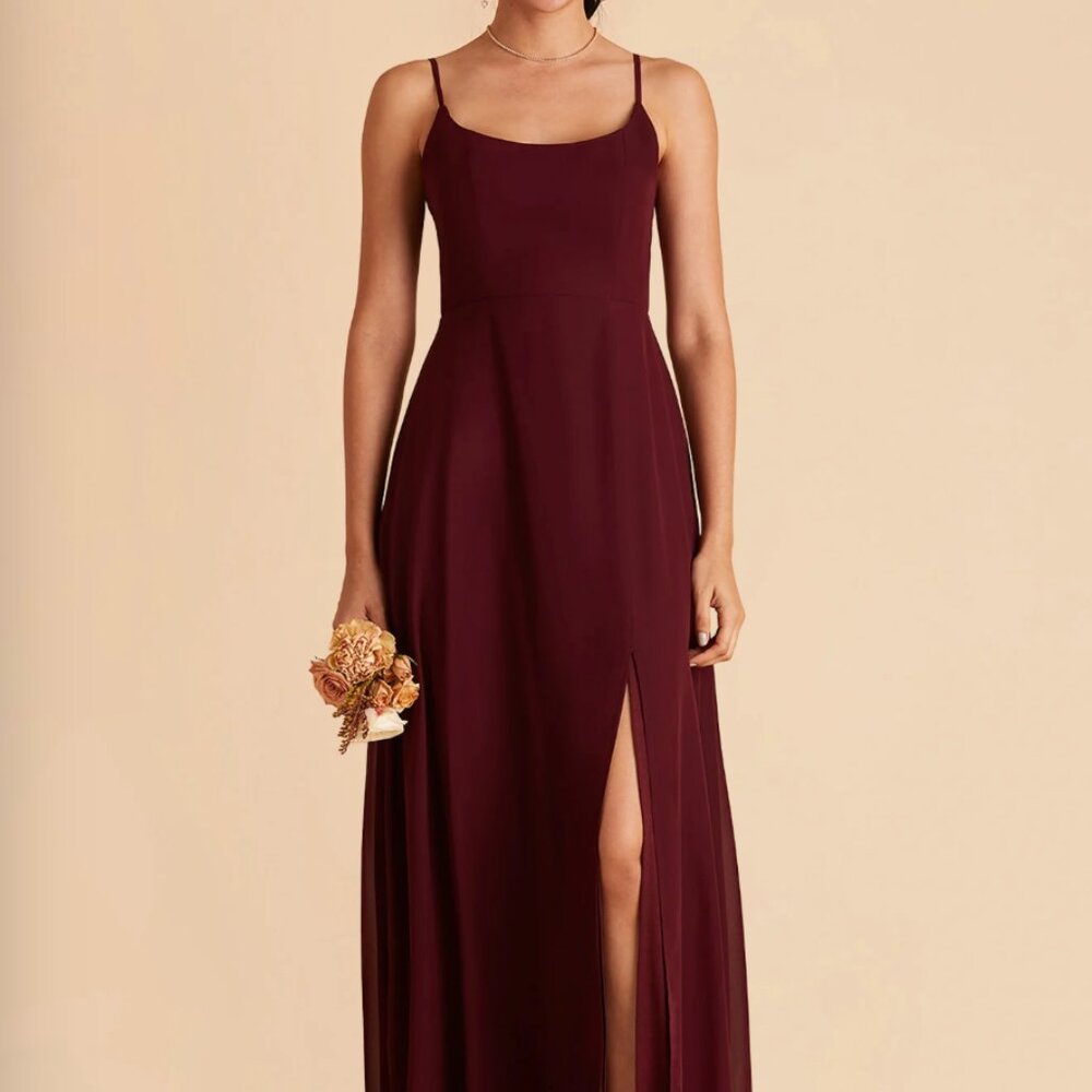 Birdy Grey Amy Chiffon Bridesmaid Dress, Cabernet, Size M